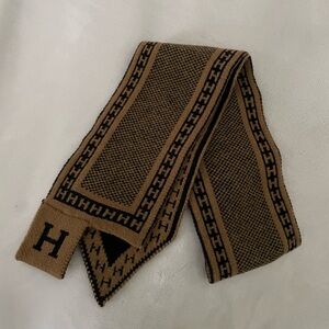 Brown and Black Patterned Scarf